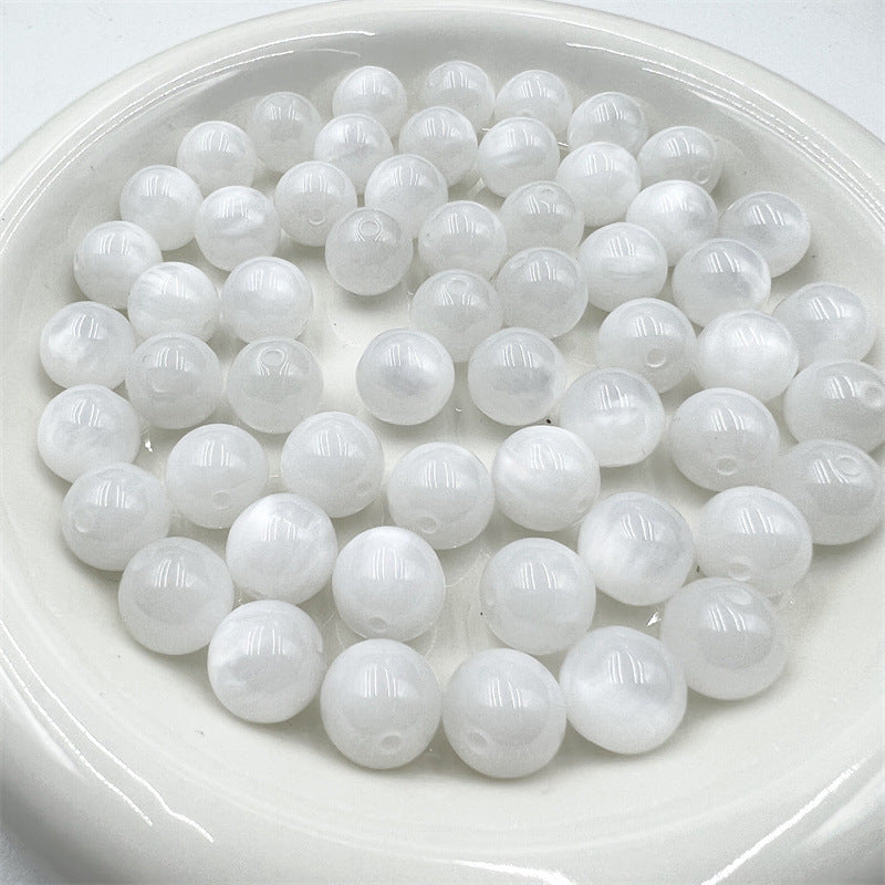 Wholesale 20PCS Symphony Flowing Sands Smudged Clouds Straight Hole 15MM Acrylic Round Beads