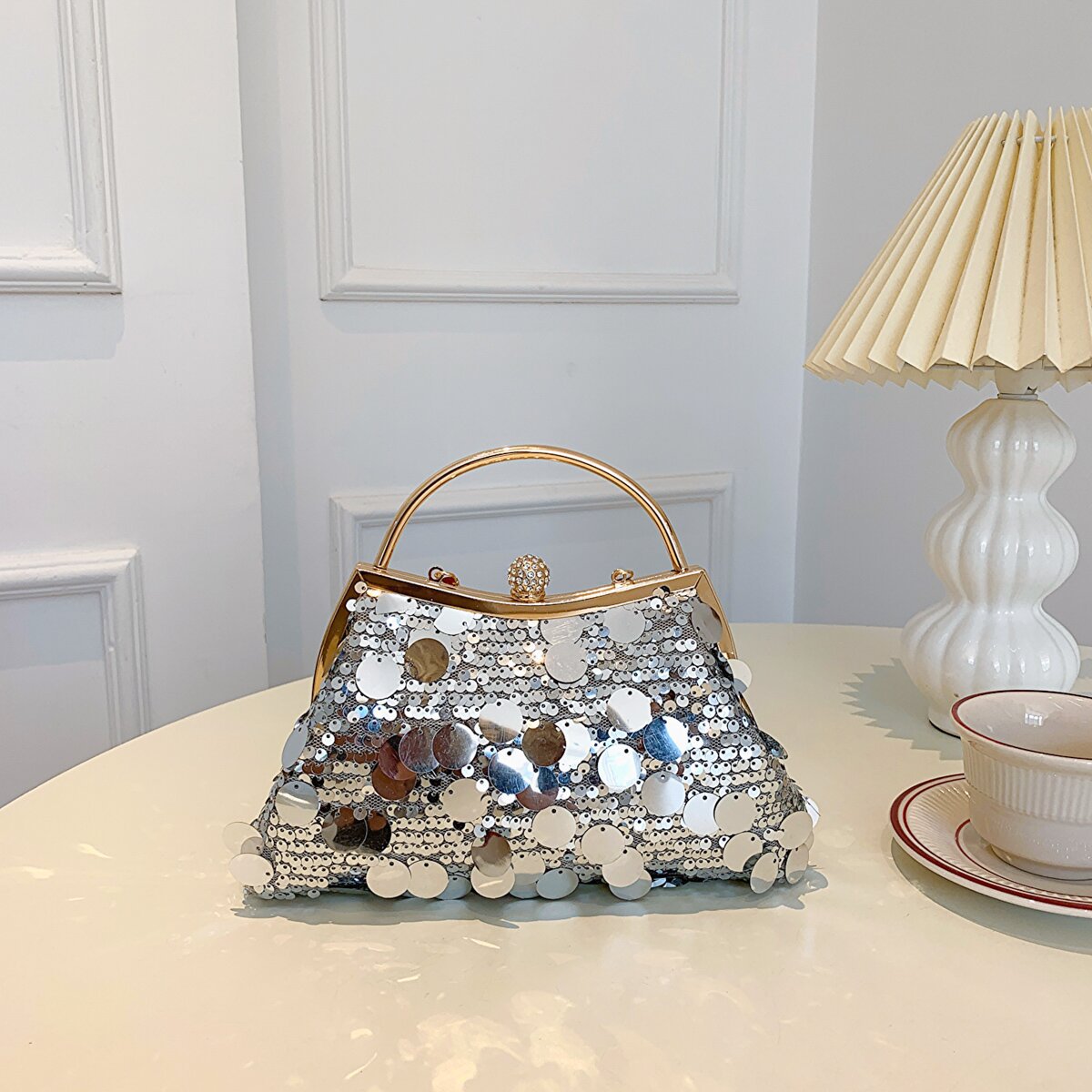 Wholesale Sequined Retro Shoulder Bag Crossbody Chain Evening Bag