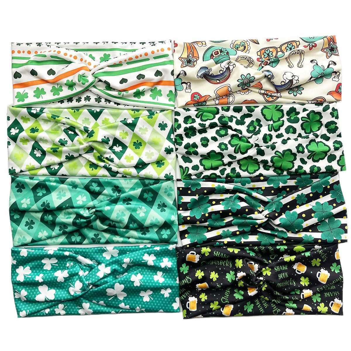 Wholesale St.  Patrick' s print cross clover elastic headband