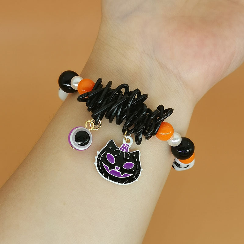 Wholesale 2PCS Halloween Pumpkin Ghost Alloy Bracelet