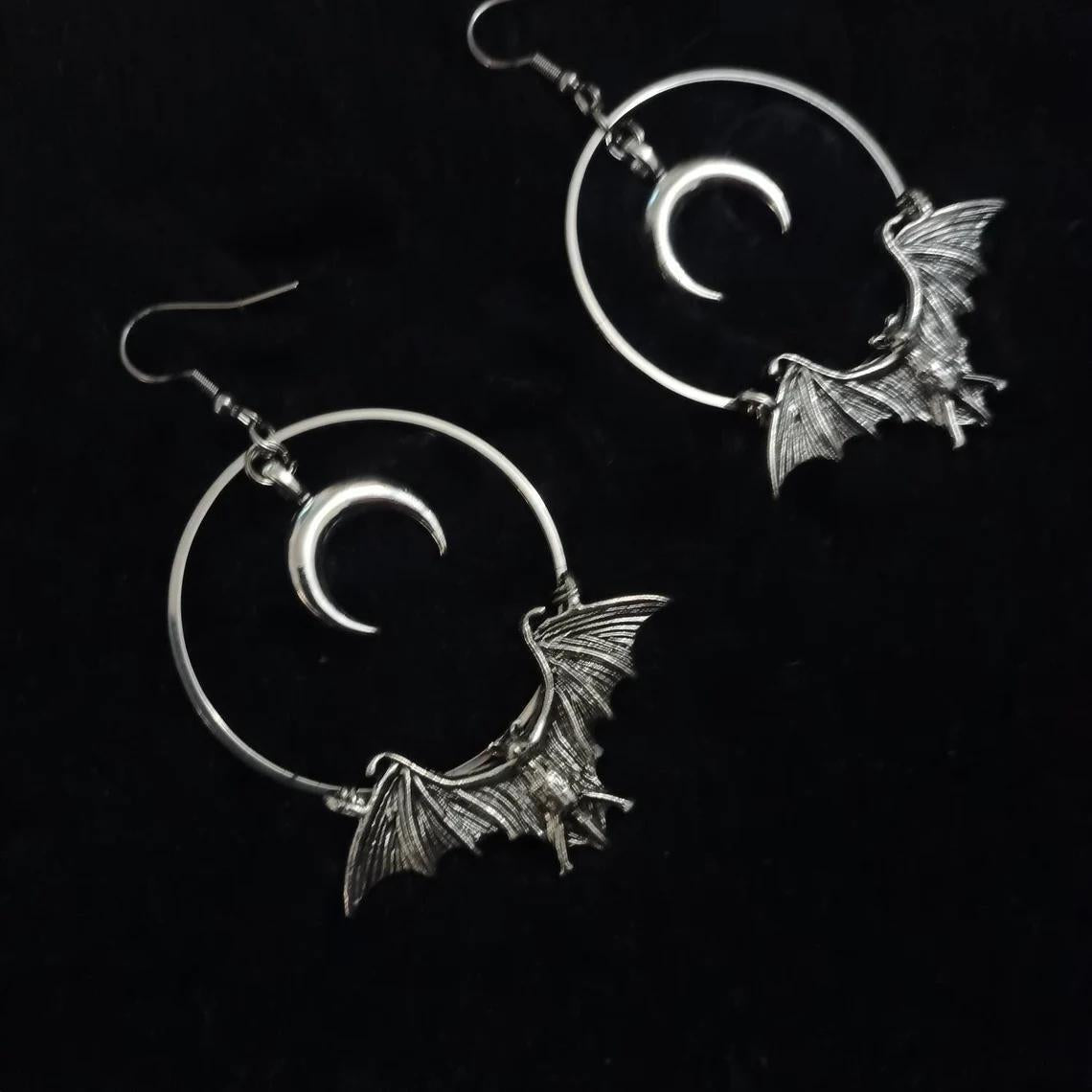 Wholesale Bat Jewelry Gothic Vampire Moon Earrings
