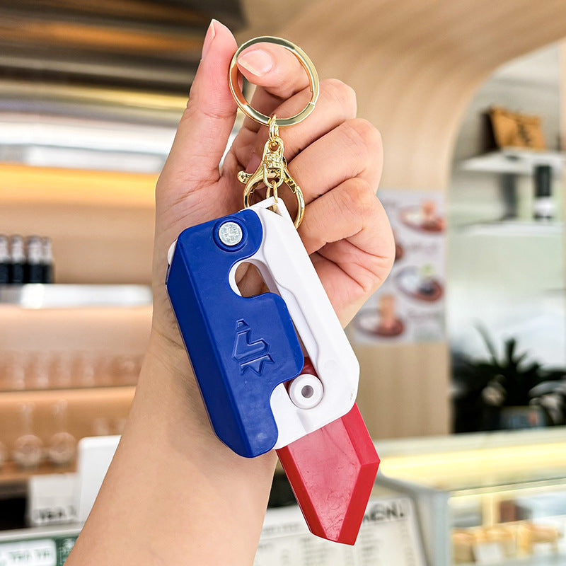 Wholesale Cartoon Quicksand Acrylic Radish Knife Decompression Toy Keychain