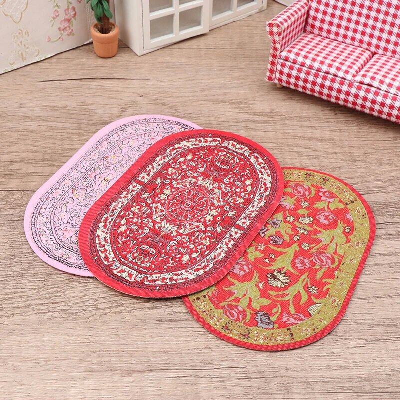 Wholesale 1:12 Miniature Dollhouse Oval Carpet