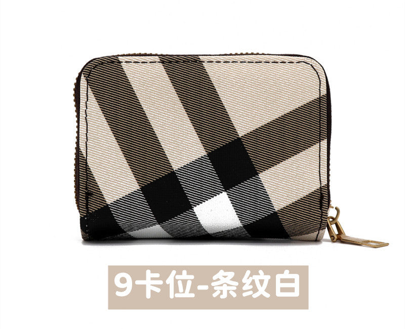 Wholesale women' s large capacity striped accordion card holder