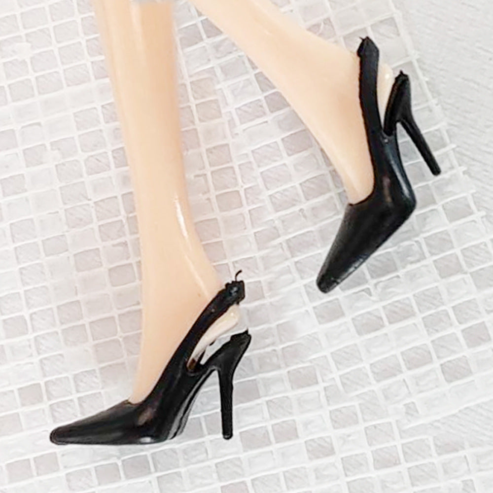 Wholesale 30cm High Heels Black Shoes Sandals Girls Play House Toy Accessories Shoes Gift