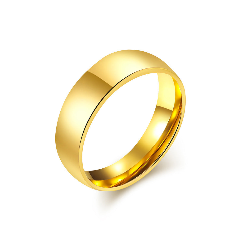 Wholesale 18K gold plated simple cool neutral style high-grade polished titanium steel tail ring