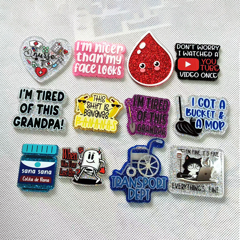 Wholesale 10pcs Cartoon Medical Nurse Acrylic Flatback