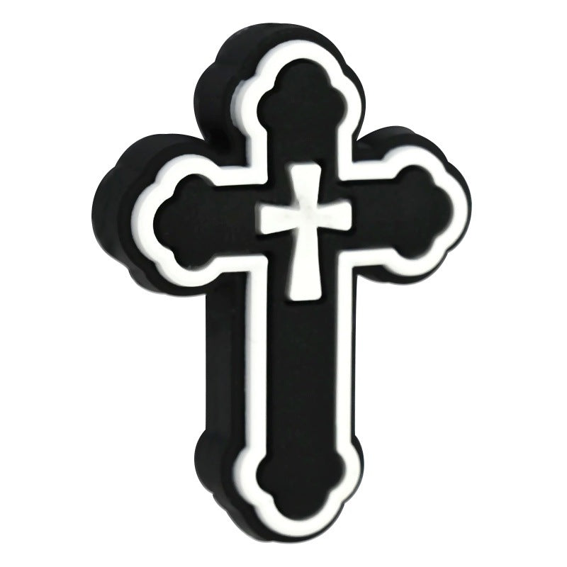 Wholesale Random 100pcs Cross Pvc Beads Cartoon  Focal Beads