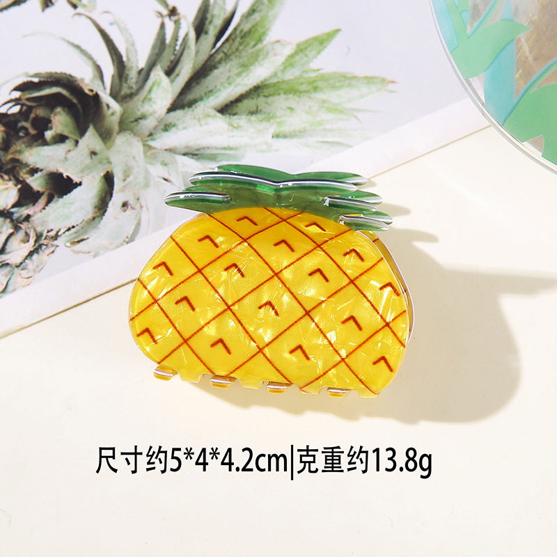Wholesale PVC Korean Style Fruit Hair Clips Cute Lemon Strawberry Claw Clip For Everyday Styling Gift