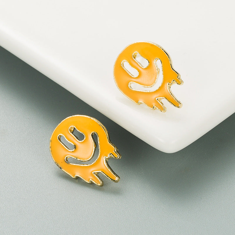 Wholesale Alloys Drops Oil Smiley Earrings