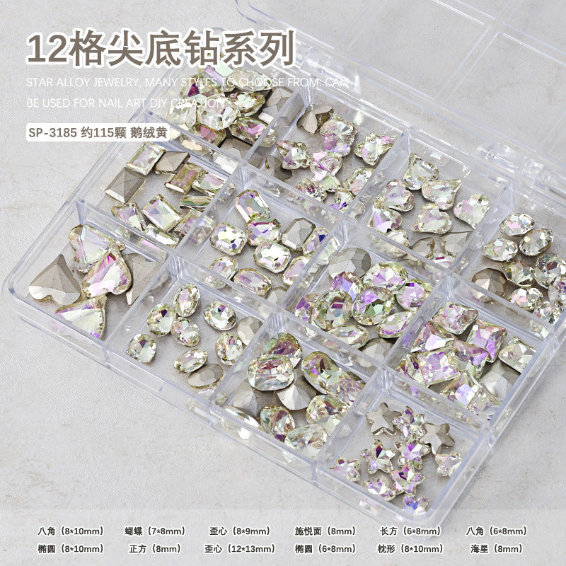 Wholesale Twelve-grid box nail art diamond decoration