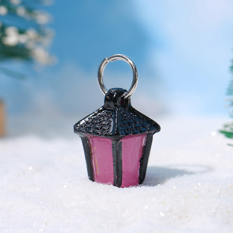 Wholesale Luminous light micro landscape ornaments resin crafts snow tree Christmas ornaments