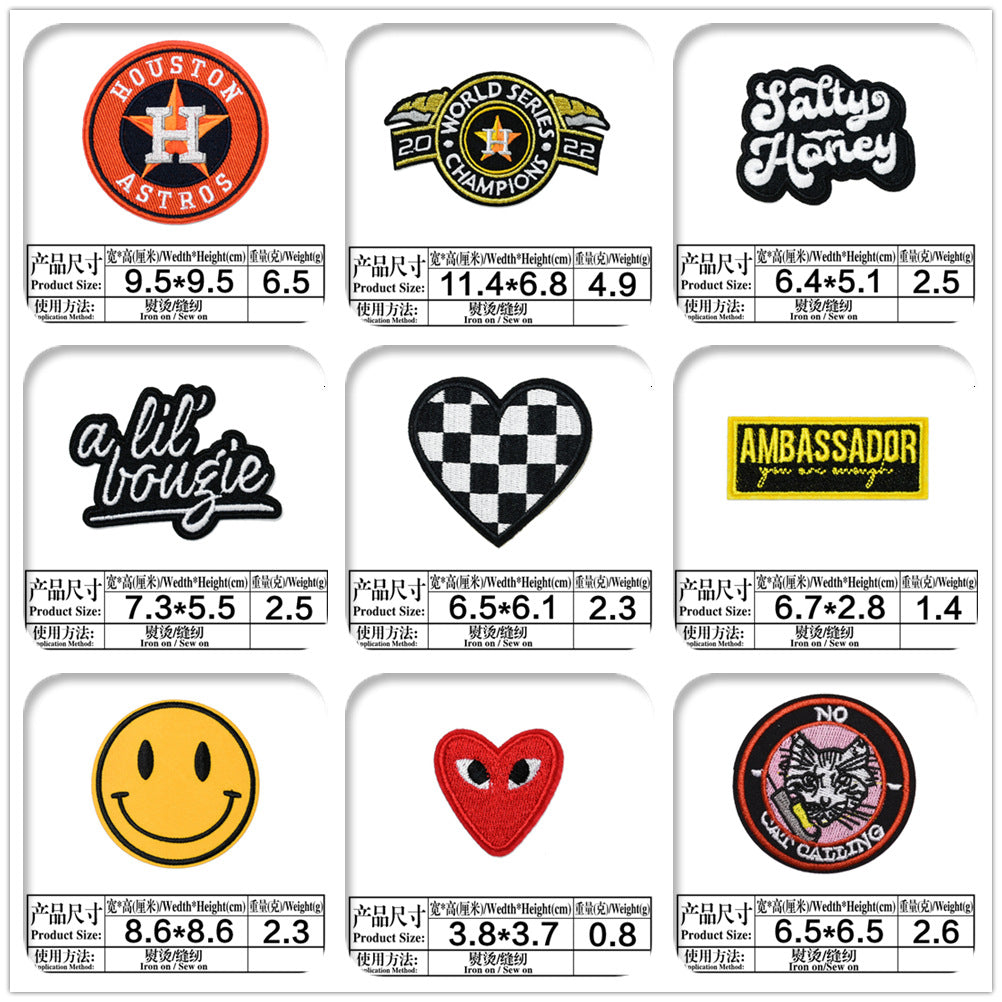 Wholesale Stylish Embroidered Twill Patches 10 Pack For Towels Clothing Bags And DIY Craft