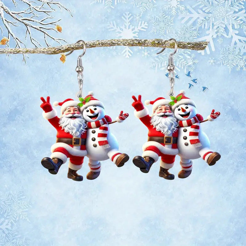 Wholesale  and Snowman cartoon character earrings fun holiday atmosphere earrings