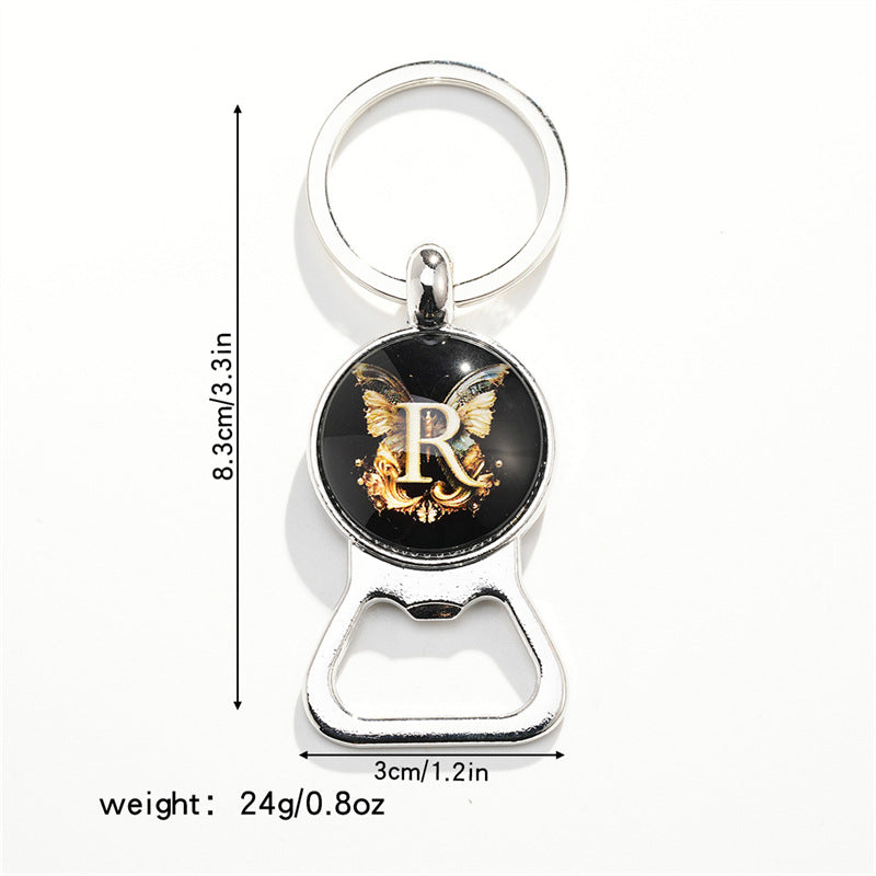 Wholesale Letter Butterfly Bottle Opener Time Gem Keychain