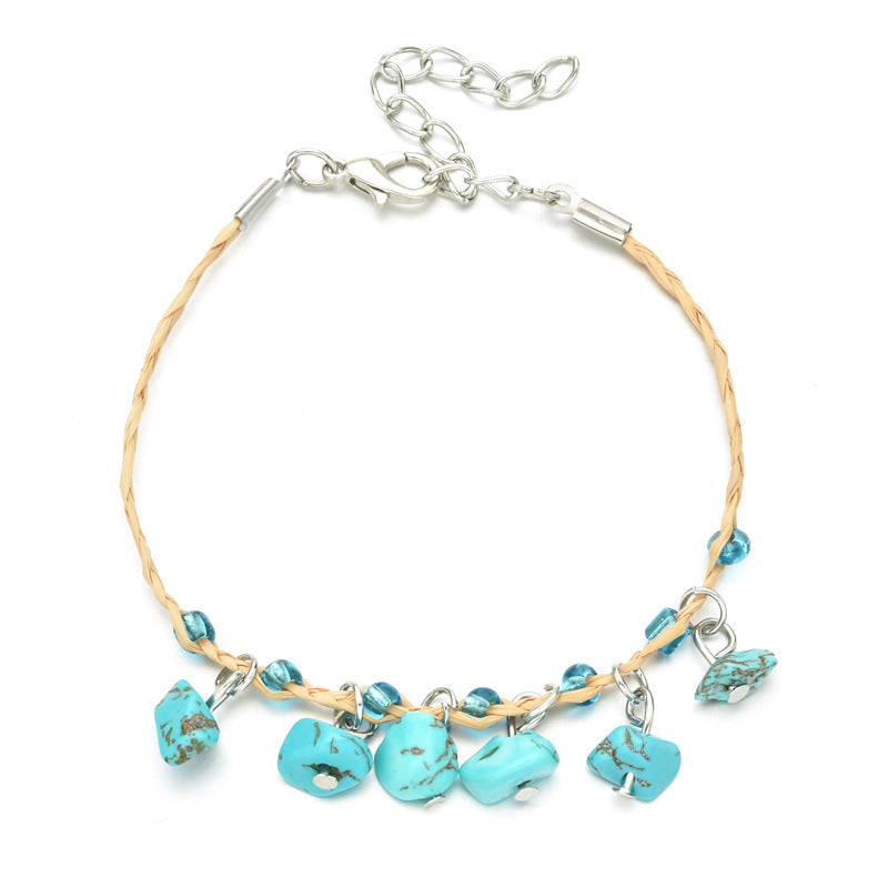 Wholesale Straw Rope Adjustable Copper Bracelet