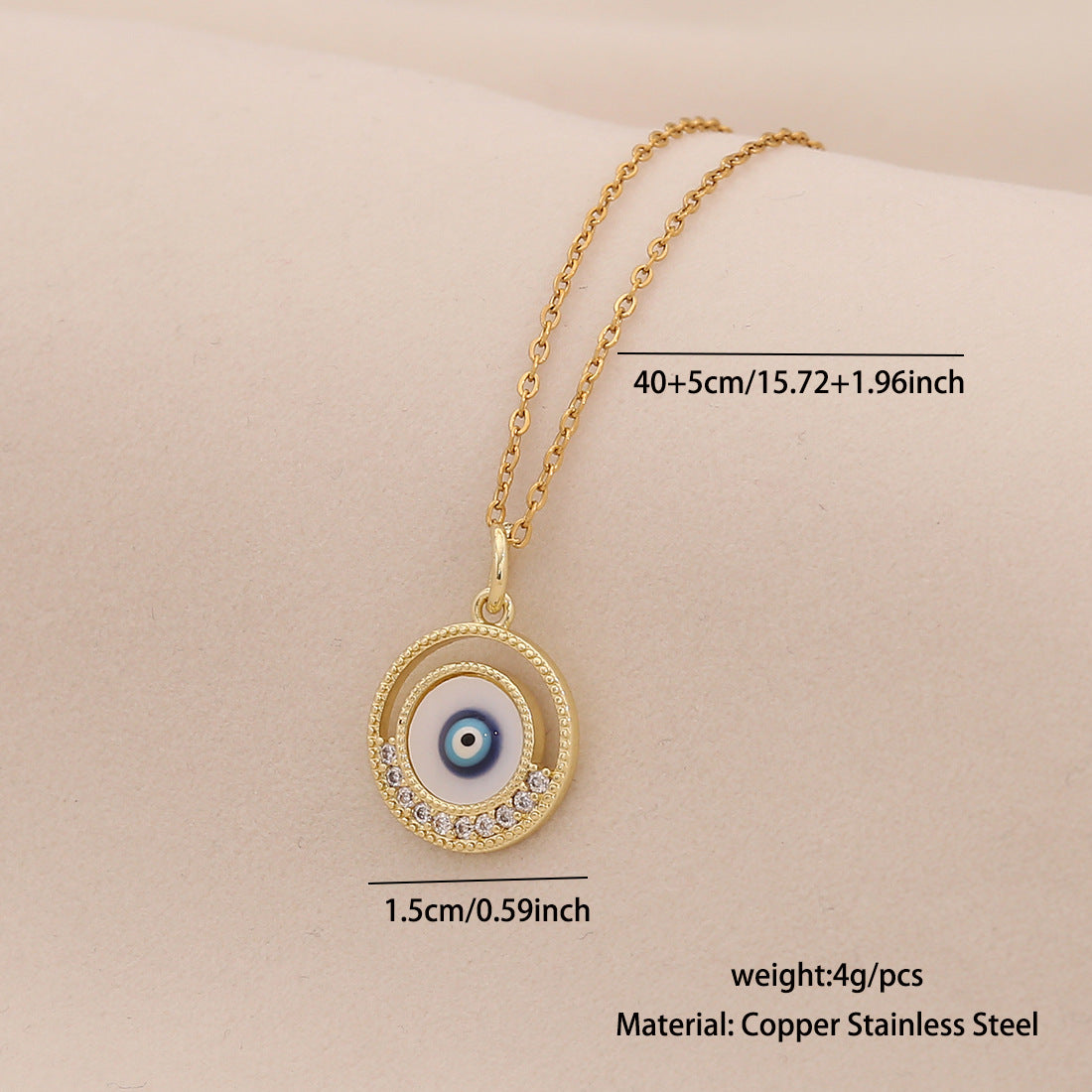 Wholesale Devil' s Eye Necklace Stainless Steel Clavicle Chain
