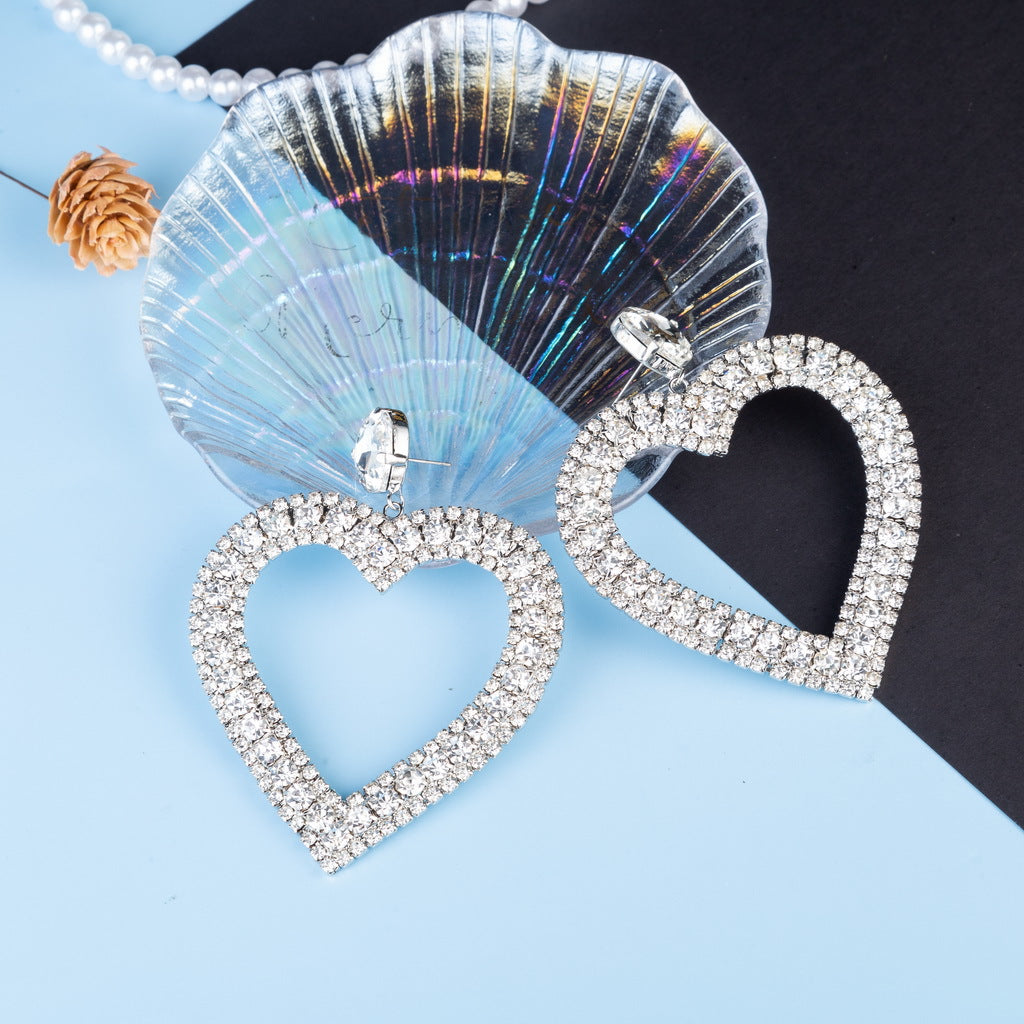 Wholesale Rhinestone Love Earrings