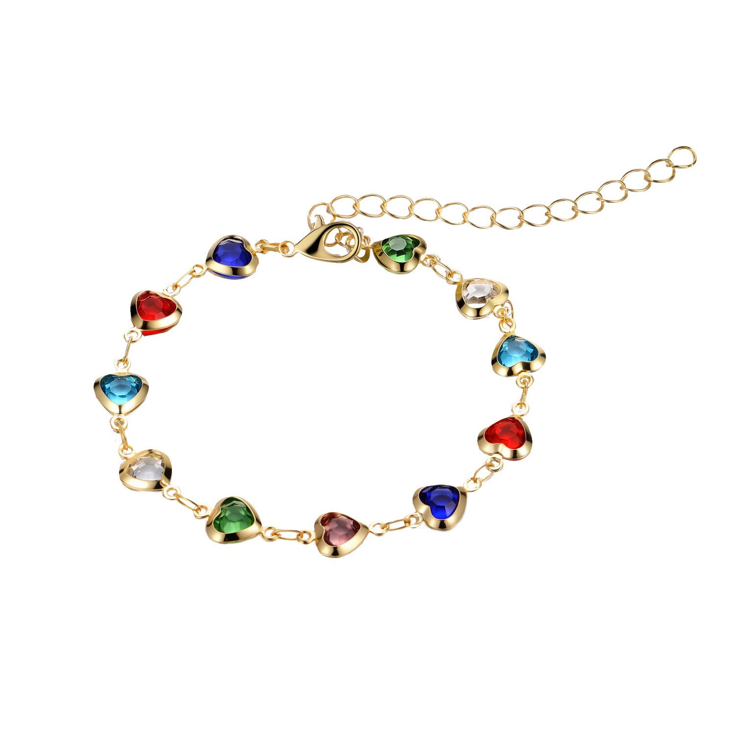 Wholesale Colorful heart zircon bracelet