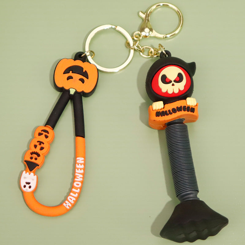 Wholesale 50PCS Halloween Pumpkin Skull Cute Personality PVC Keychain