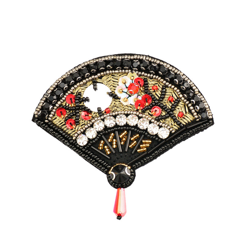 Wholesale DIY Handmade Beaded Fan Cloth Patch Hat Clothing Decoration