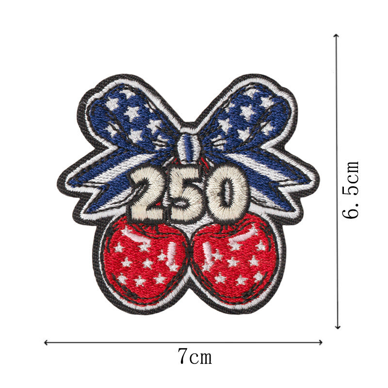 Wholesale Decorative Embroidered Patches 50 Piece Set With Liberty Bell Statue Of Liberty American Flag Design For Towels