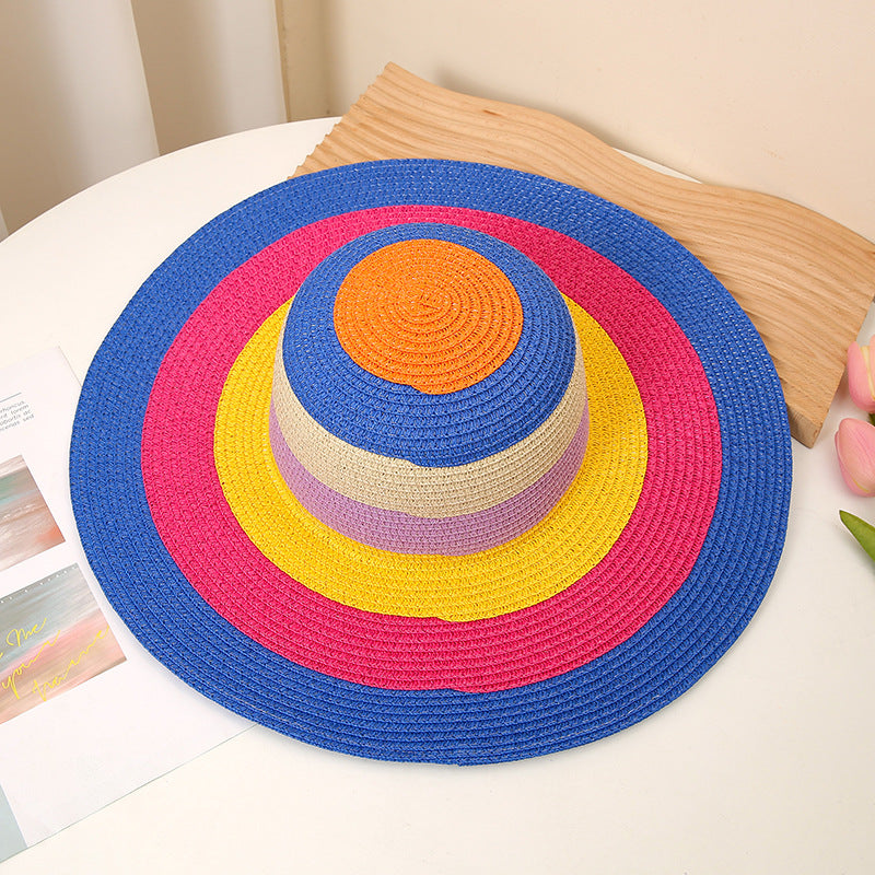 Wholesale of Summer Colored Sun Shading Straw Woven Hats