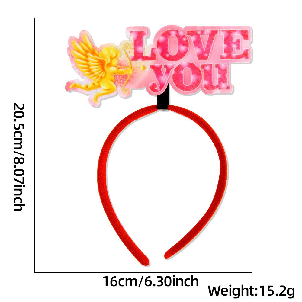 Wholesale 10pcs valentine's day love key hairband romantic party decoration hairpin letter headband hair accessories
