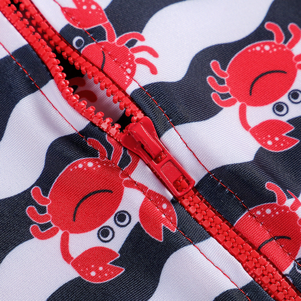 Wholesale Boys Cartoon Sunscreen Hot Spring Siamese Swimwear