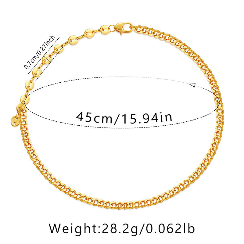 Wholesale Real Gold Electroplated Thick Chain Heavy Metal Style Necklace