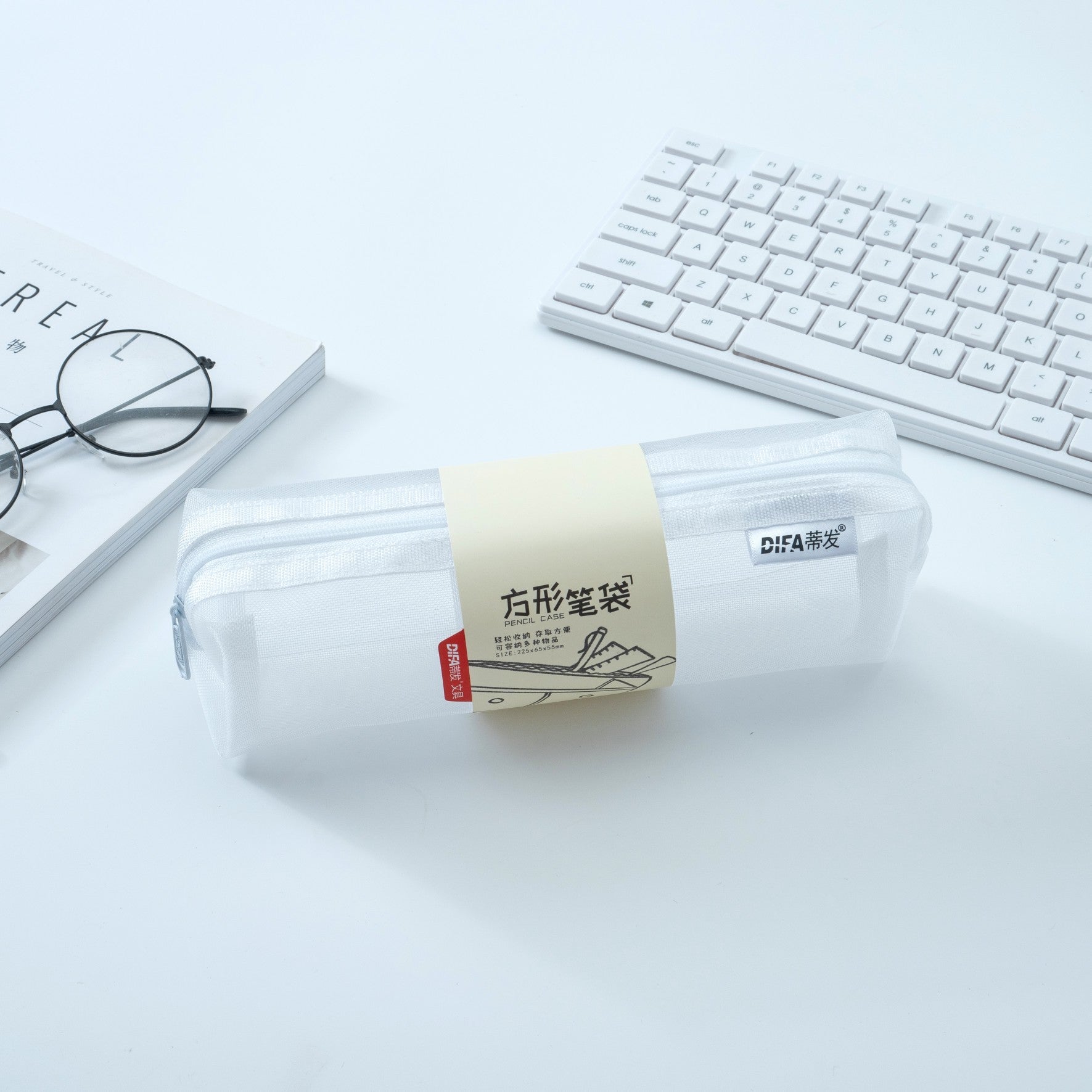 Wholesale EVA Transparent Mesh Square Stationery Bag