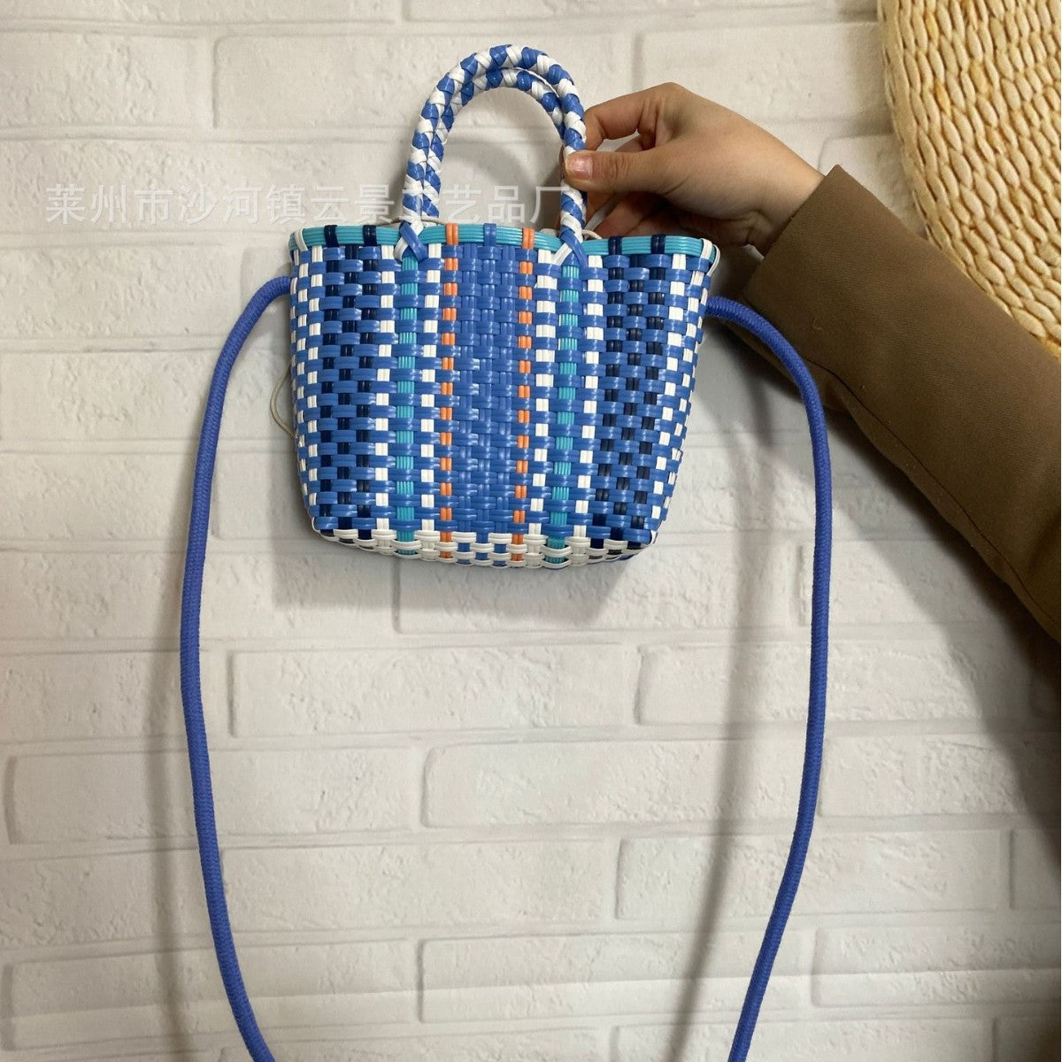 Wholesale Colorful rattan bucket bag crossbody woven bag