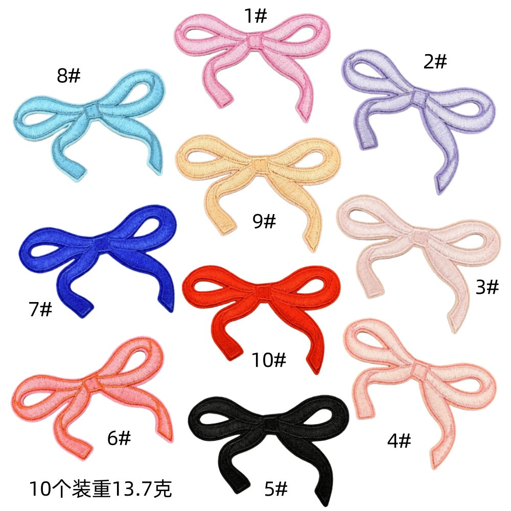 Wholesale Colorful and cute bow embroidery DIY Patches