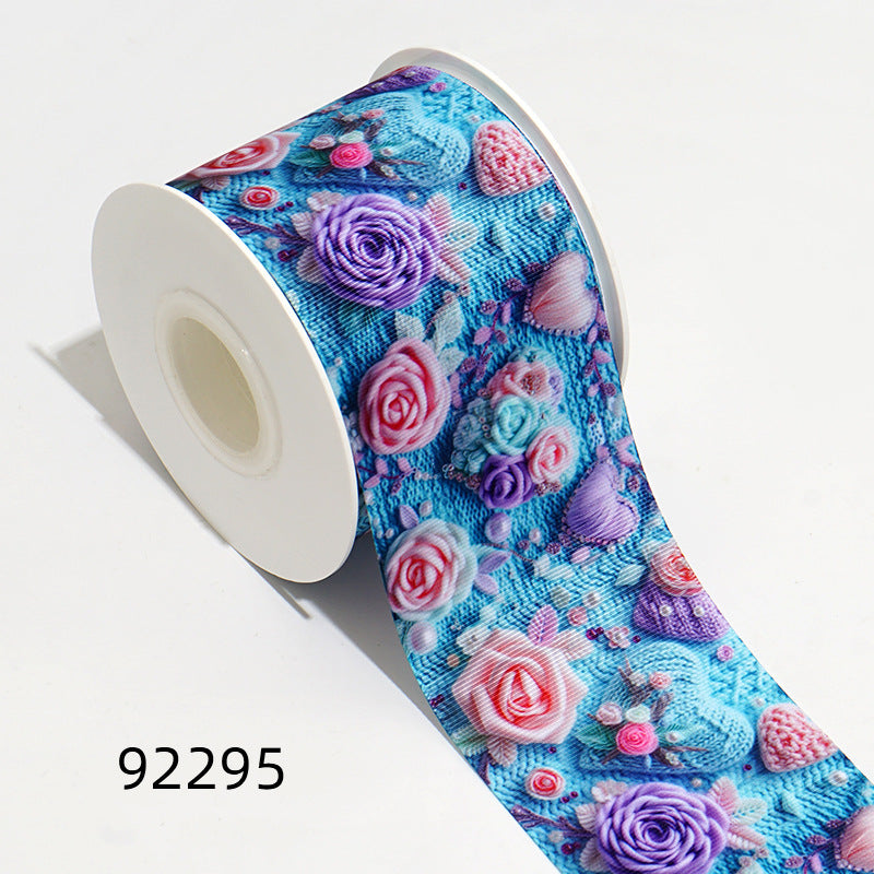 Wholesale 50Y thermal transfer ribbon cartoon printing ribbon printing ribbon thermal transfer ribbon flower diy ribbon roll