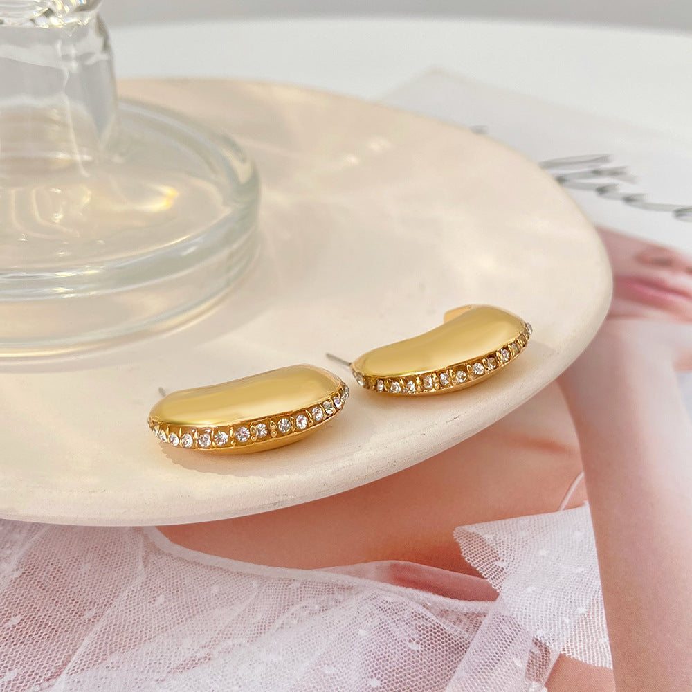 Wholesale Diamond Moon Geometric Alloy Earrings