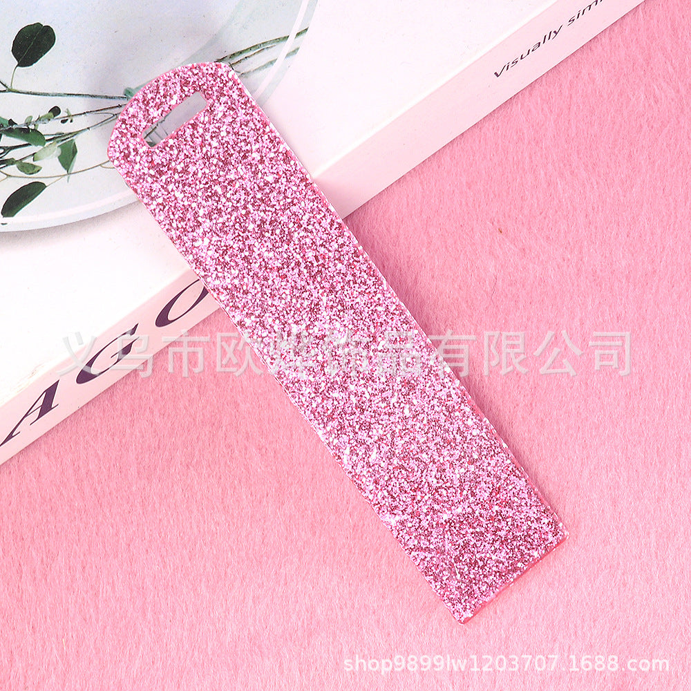 Wholesale 10pcs New Blank Glitter Acrylic Bookmark Di Pendant Card Bookmark