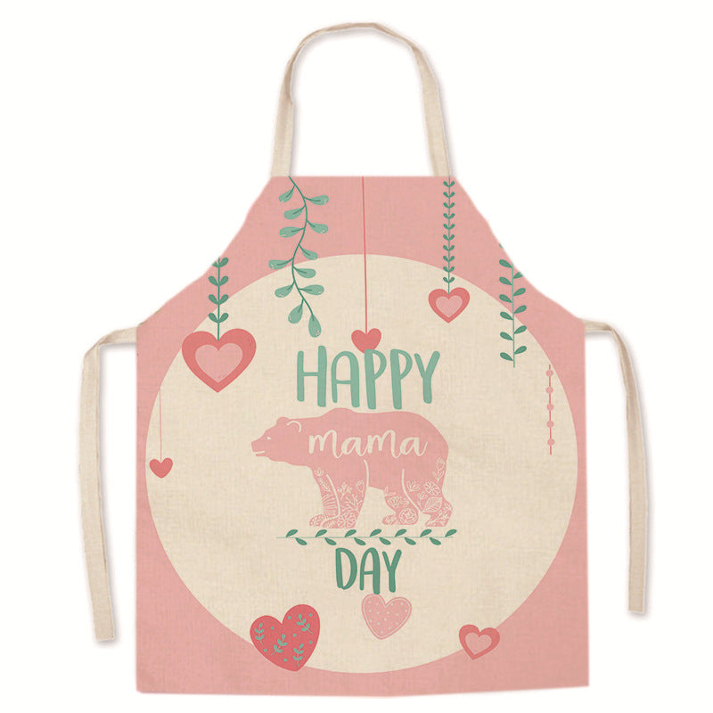 Wholesale Mother's Day Printed Apron Anti-Stain Linen Apron Home
