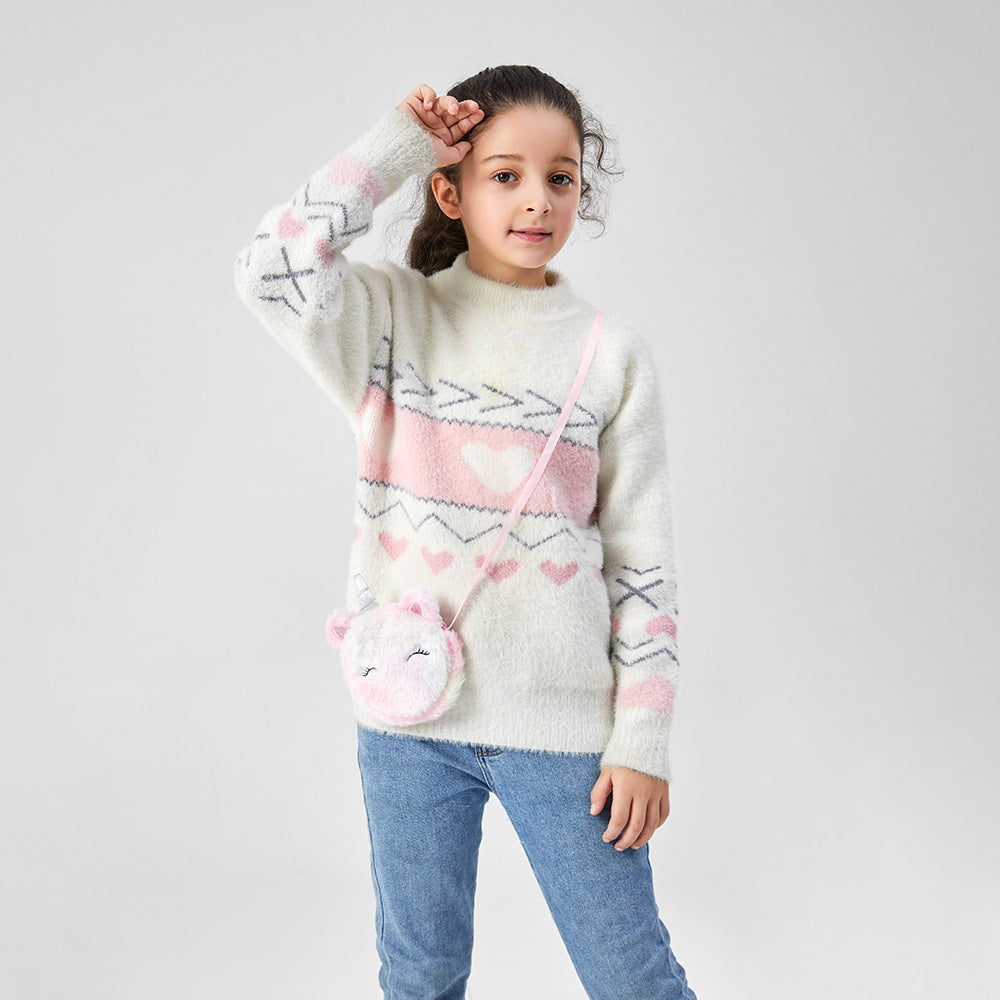 Wholesale Cartoon Plush Unicorn Round Cute Coin Purse