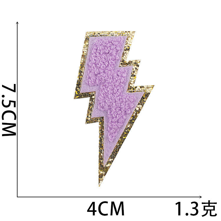 Wholesale Rainbow Embroidered Iron On Patch With Lightning And Five Pointed Star Stylish Clothing Accessory For Casual Wear And Resale