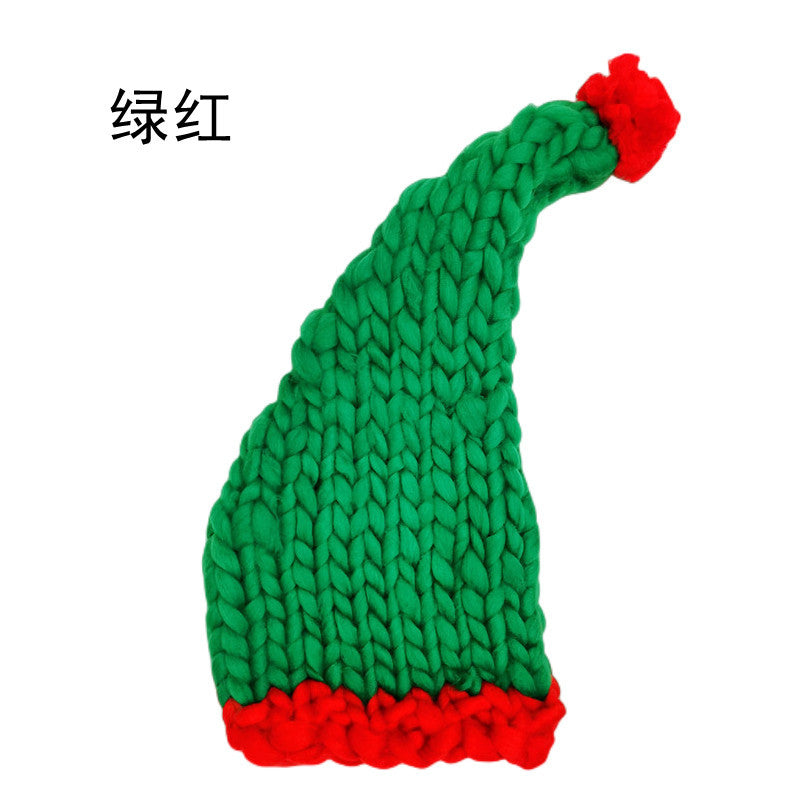 Wholesale Extra Thick Wool Christmas Hats Hand Knitted Santa Hats Parent-child Hats