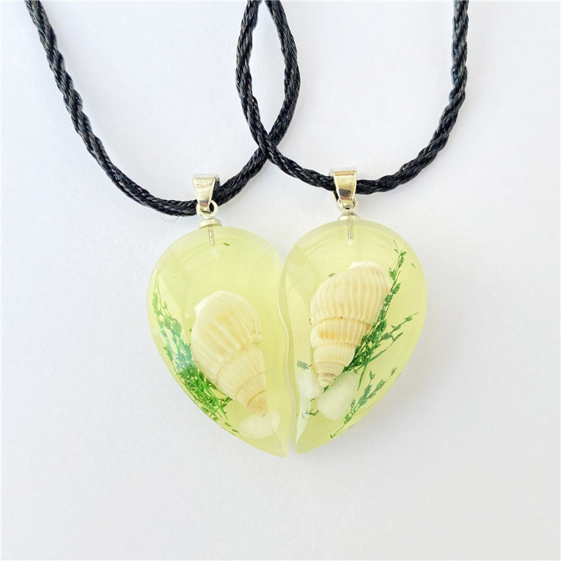 Wholesale 6pcs Creative Real Starfish Conch Pendant Necklace