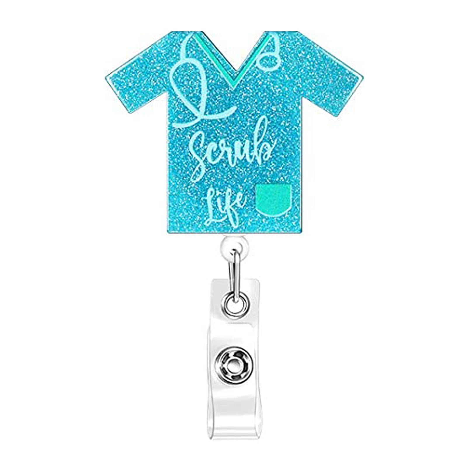 Wholesale Glitter Acrylic Rainbow Retractable ID Buckle