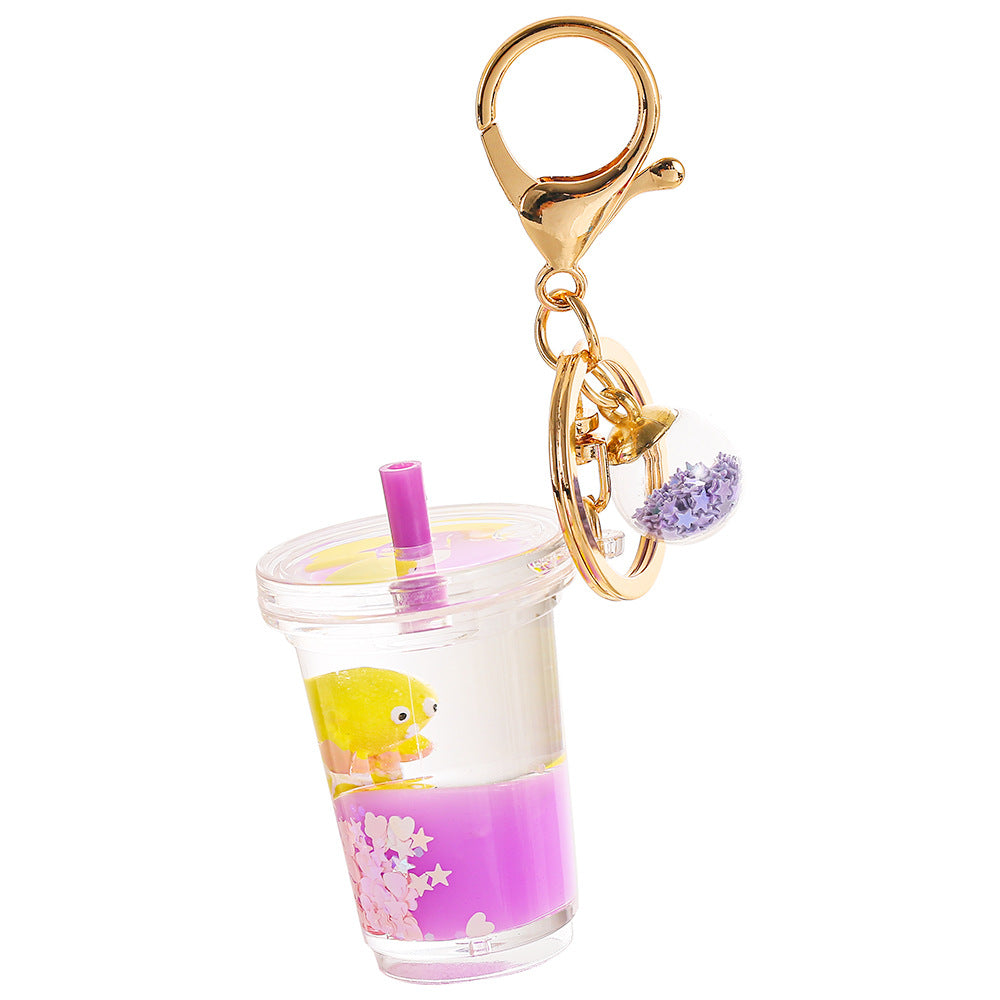 Botellas de leche acrílica al por mayor tazas de té de leche de aguacate llavero