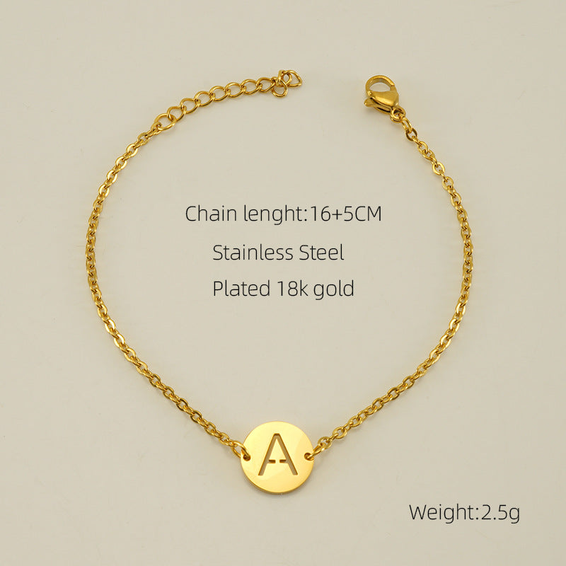 Wholesale Titanium Steel Hollow Letter Bracelet