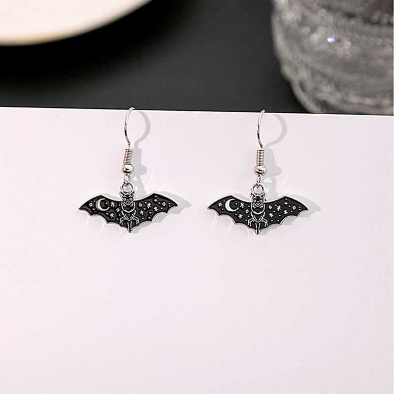 Wholesale Dark Halloween Bat Funny Animal Punk Design Earrings