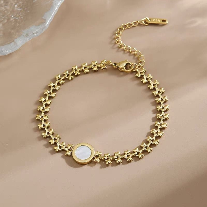 Wholesale Vintage Round Fritillaria Wheat Ears Gold Bracelet