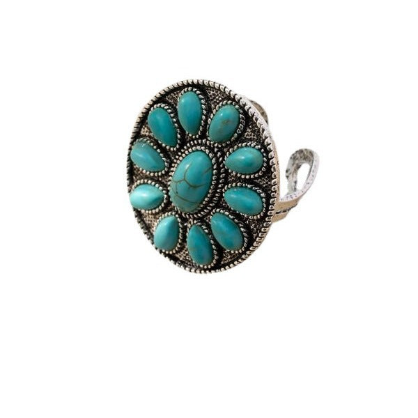 Wholesale Bohemian Retro Personalized Turquoise Ring