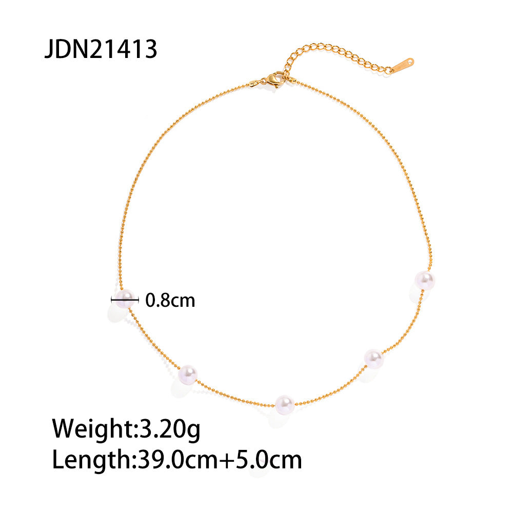 Wholesale Pearl Trend Fashion Women's Stainless Steel Necklace