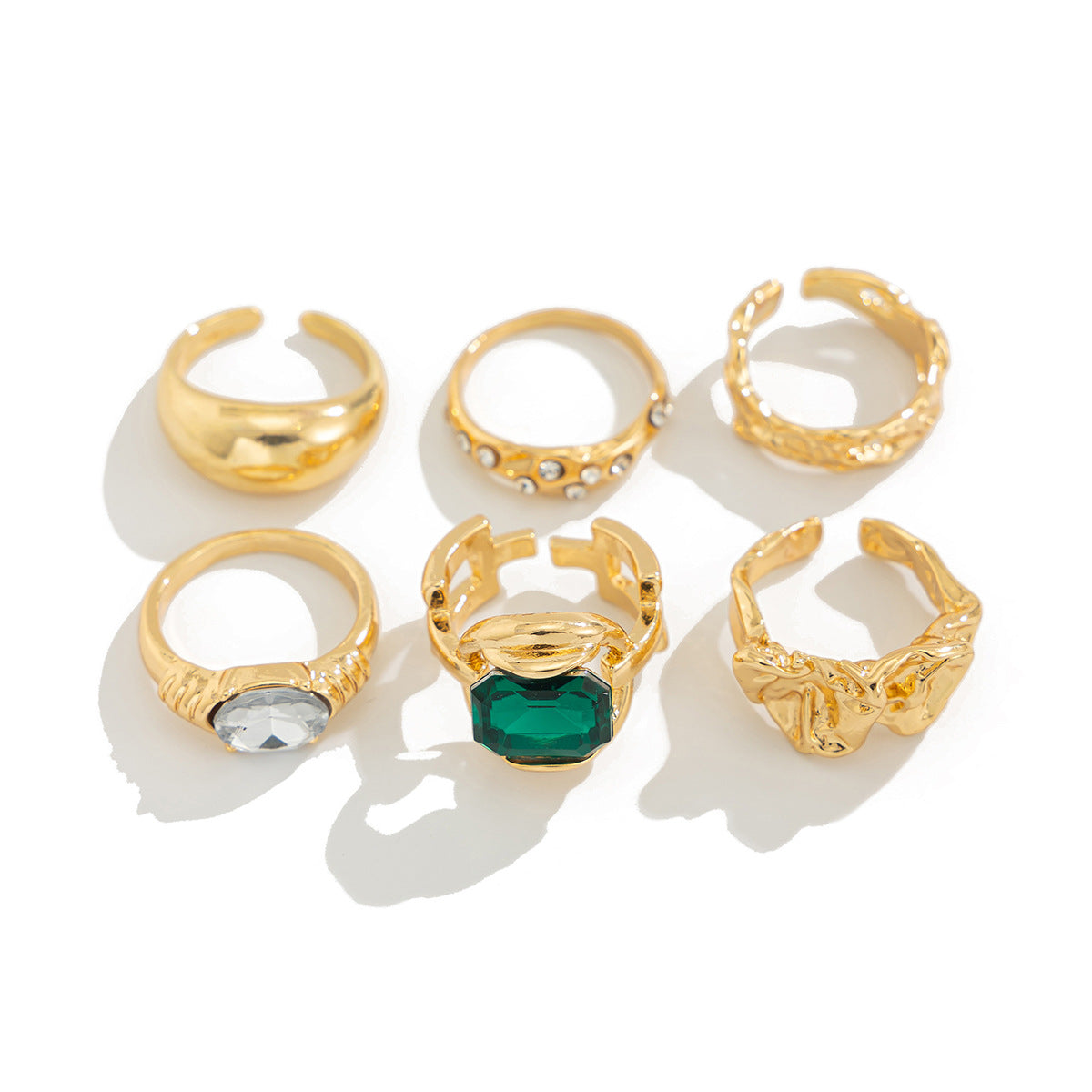 Wholesale Color Gem Inlay Ring suit Metallic Glazed Ring