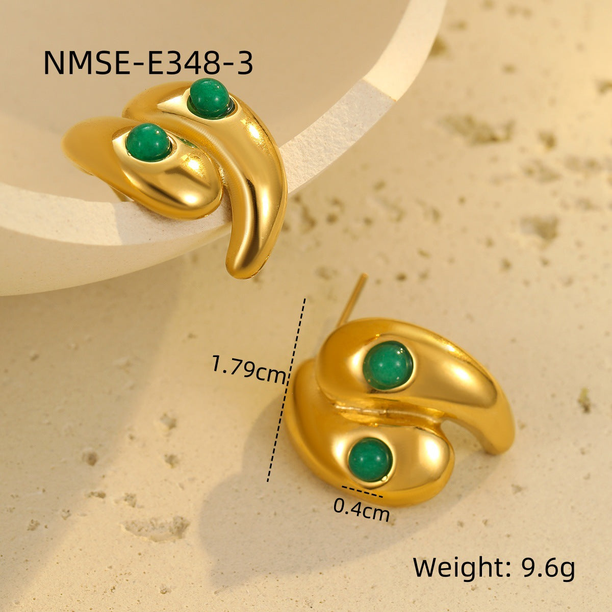 Wholesale Water droplet shaped heart shape Stainless Steel Earrings